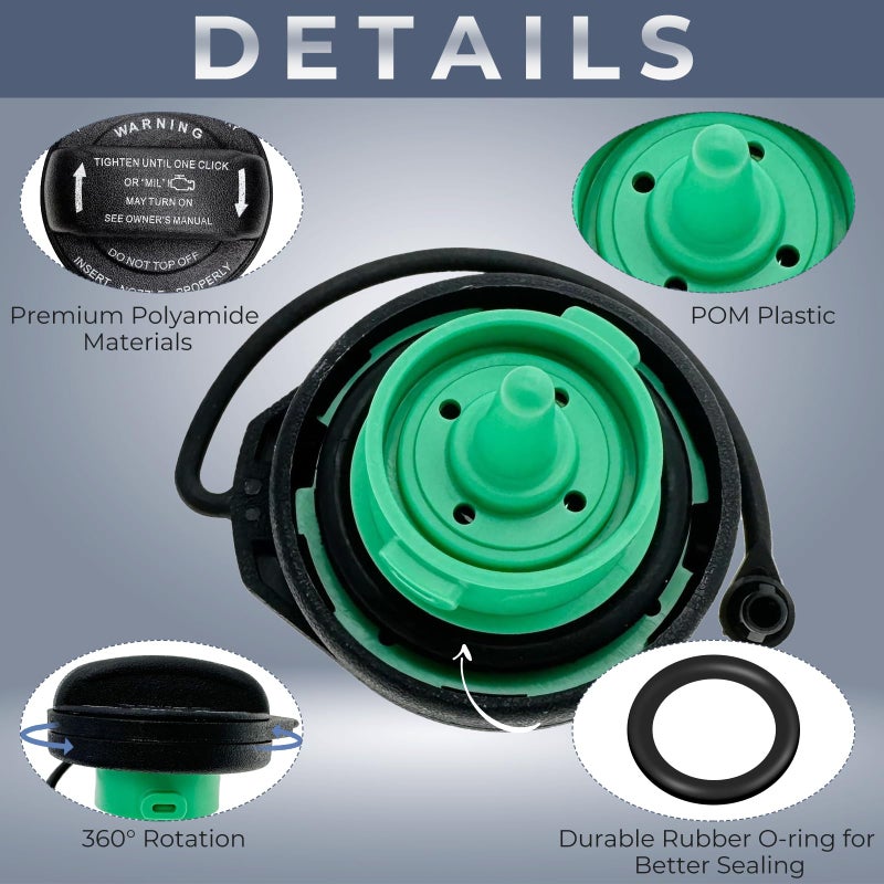 Manymiba Gas Cap Fuel Cap For Audi Volkswagen  2009-2016 A4  2010-2014 A5 2009-2016 A4/A5 Quattro  2009-2017 Q5  2011-2018 A8 Quattro  2010-2016 S4  2008-2017 S5  2013-2018 S8  RS  SQ5  allroad  5C0-201-550-T - Image 3
